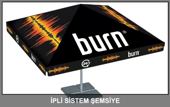 Burn logo reklam şemsiyesi
