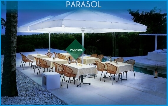 300x300cm Parasol ışıklı havuz şemsiyesi