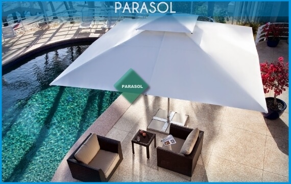400x400cm bacalı sistem Parasol havuz şemsiyesi