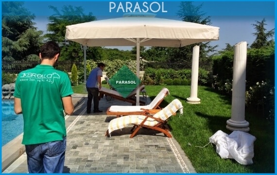 350x350cm Cafe Parasol havuz şemsiyesi