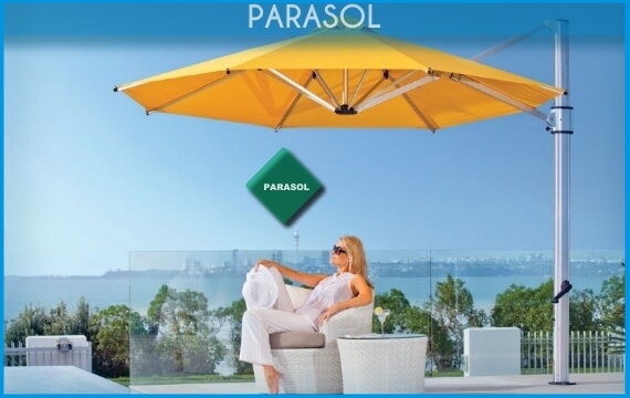 350cm Yandan gövdeli Parasol havuz şemsiyesi