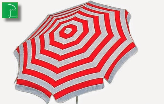 Kırmızı beyaz Plaj şemsiyesi