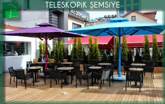 400x400cm ısıtıcılı teleskopik şemsiye