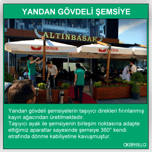 Yandan gövdeli şemsiye